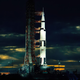 Apollo 17, the last manned mission to the Moon, awaits launch in 1972 (NASA)